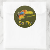 Vliegvissen lokken - So Fly Ronde Sticker (Tas)