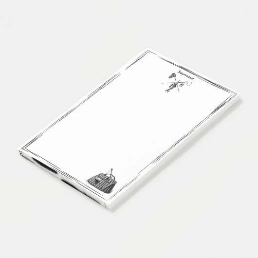  Vliegvissen Monogrammed Post-It Notes (Schuin)