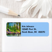  Vliegvissen River Camp Cabin Adreslabel Etiket (Insitu)