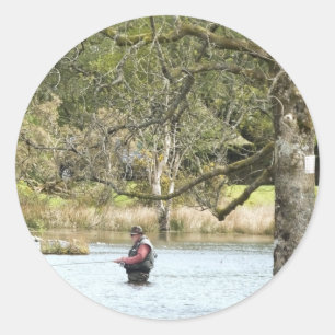 VLIEGVISSEN RONDE STICKER