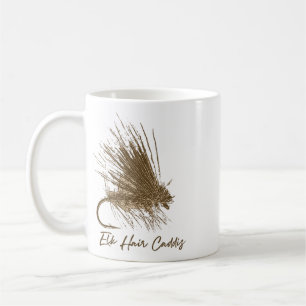 Vliegvissen Vintage Elk Hair Caddis Tekening Koffiemok