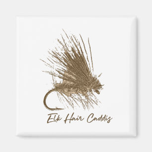 Vliegvissen Vintage Elk Hair Caddis Tekening Magneet
