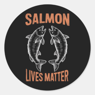 Vliegvissen Vis Visser Zalm Levens Probleem B  Ronde Sticker