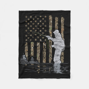 Vliegvissen Visser Amerikaanse Vlag Camouflage Vli Fleece Deken