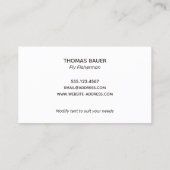 Vliegvissen Vliegen, Professionele Visser Visitekaartje (Achterkant)