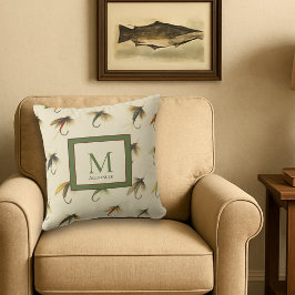 Vliegvissen Vliegen Waterverf Nautische Thr Buitenkussen