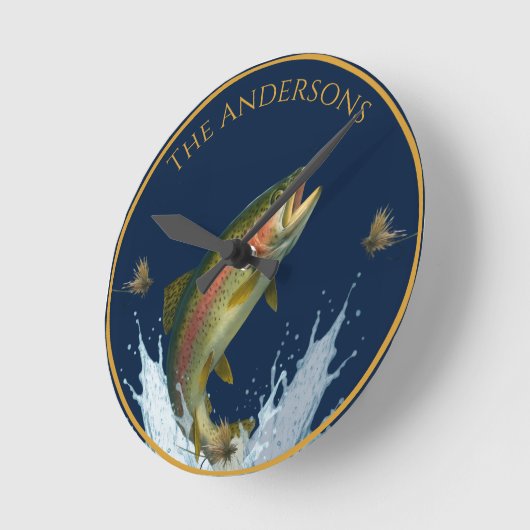 Vliegvissen waterverf forel vis marine blauw ronde klok (Hoek)