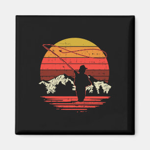 Vliegvissen Zonsondergang Retro Forel Vissen Visse Magneet