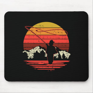 Vliegvissen Zonsondergang Retro Forel Vissen Visse Muismat