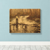 Vliegvisser 11x14 canvas afdruk (Insitu (Houten vloer))