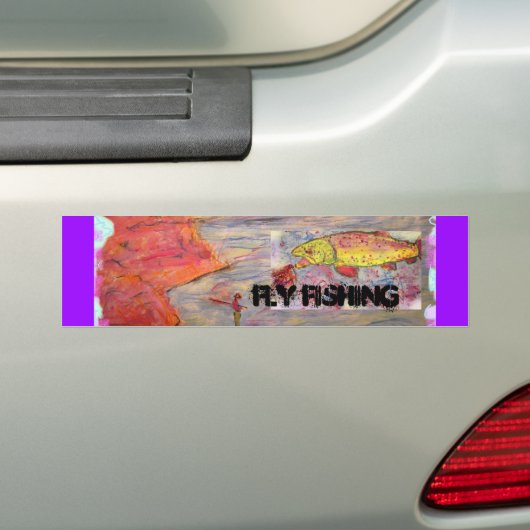 vliegvisserij bumpersticker (Op auto)