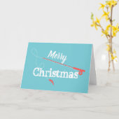 Vliegvisserij Prettig Kerstfeest Kaart (Gele Bloem)