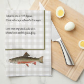 Vliegvisserij van forelvissers in het vizier theedoek (Quarter Fold)