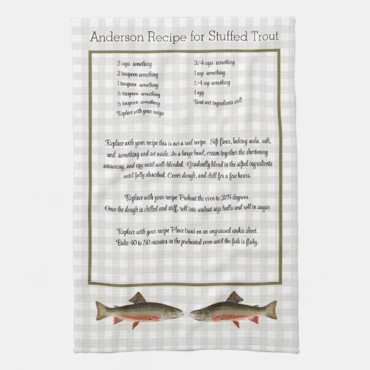 Vliegvisserij van forelvissers in het vizier theedoek (Verticaal)