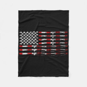 Vliegvisuitrusting Amerikaanse Vlag Cadeau Voor Vi Fleece Deken