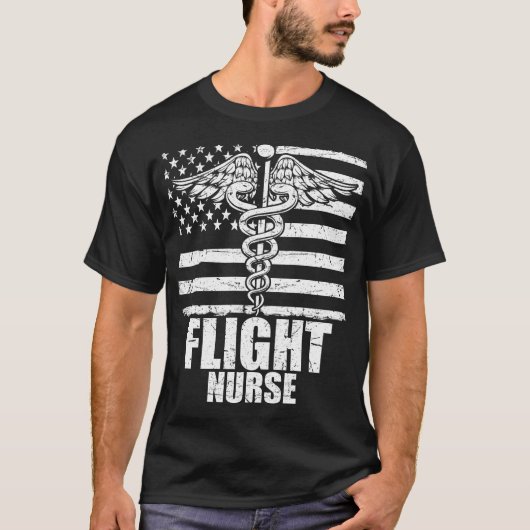 Vliegvlag Nurse Amerikaanse vlag T-shirt (Voorkant)