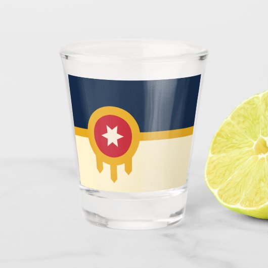 Vliegvlag van Tulsa Shot Glas (Voorkant)