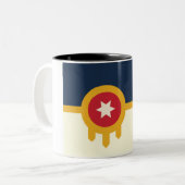 Vliegvlag van Tulsa Tweekleurige Koffiemok (Voorkant links)