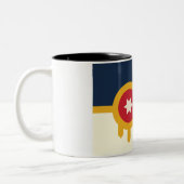 Vliegvlag van Tulsa Tweekleurige Koffiemok (Links)