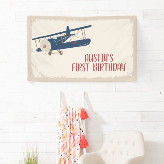 Vliegvliegtuig Birthday Banner (Insitu)