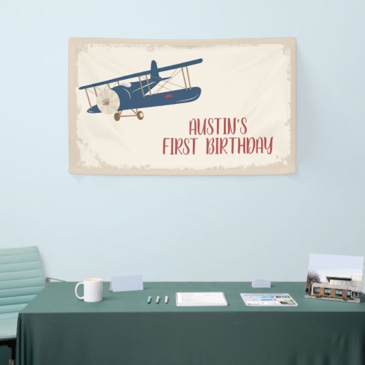Vliegvliegtuig Birthday Banner (Beurs)