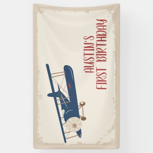 Vliegvliegtuig Birthday Banner (Verticaal)