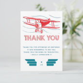 Vliegvliegtuig Birthday Bedankkaart (Staand voorkant)