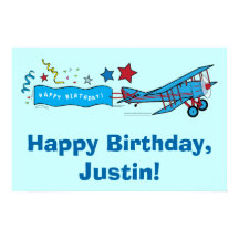 Vliegvliegtuig Happy Birthday Name 