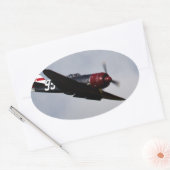Vliegvliegtuig Ovale Sticker (Envelop)