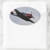 Vliegvliegtuig Ovale Sticker (Tas)