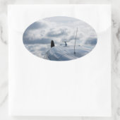 Vliegvliegtuig Ovale Sticker (Tas)