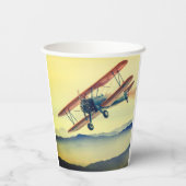 Vliegvliegtuig Papieren Bekers (Achterkant)