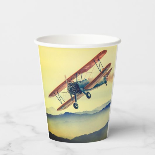 Vliegvliegtuig Papieren Bekers (Achterkant)