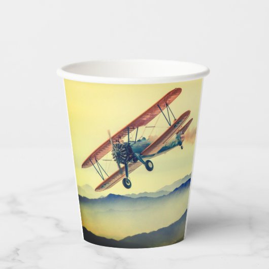 Vliegvliegtuig Papieren Bekers (Voorkant)