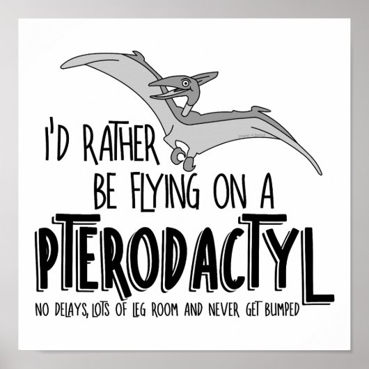 Vliegvliegtuig Pterodactyl Dinosaur Poster (Voorkant)