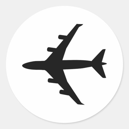 Vliegvliegtuig Ronde Sticker (Voorkant)