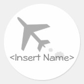 Vliegvliegtuig Ronde Sticker (Voorkant)