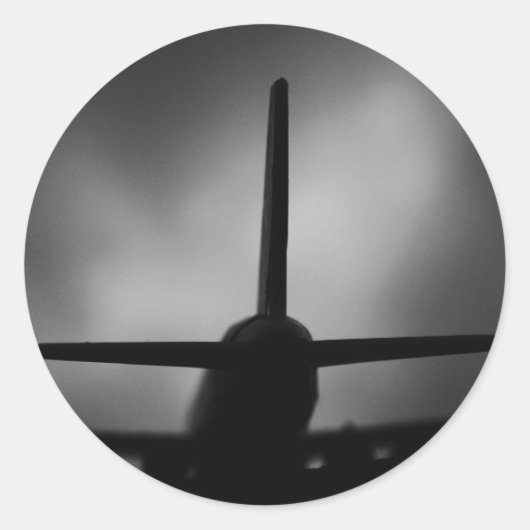 Vliegvliegtuig Ronde Sticker (Voorkant)