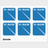 Vliegvliegtuig Vierkante Sticker (Vel)