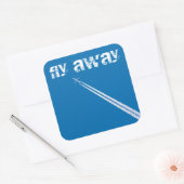 Vliegvliegtuig Vierkante Sticker (Envelop)