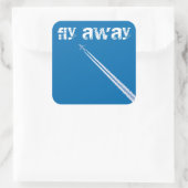 Vliegvliegtuig Vierkante Sticker (Tas)