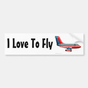 'Vliegvliegtuig vliegtuig vliegtuig vliegtuig vlie Bumpersticker