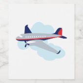 Vliegvliegtuig Wijn Etiket (Enkel label)