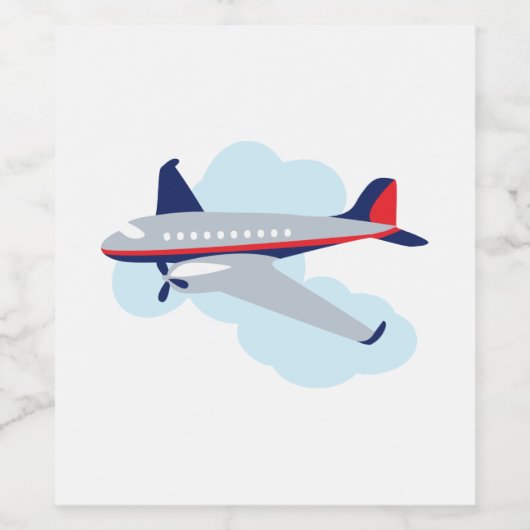 Vliegvliegtuig Wijn Etiket (Enkel label)