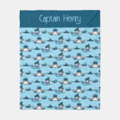 Vliegvlucht met piloot van een vliegtuig tegen een fleece deken (Voorkant)