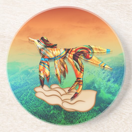 Vliegvlucht Zandsteen Onderzetter (Voorkant)