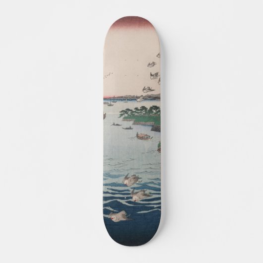 Vliegvogels aan de kust van Shiba Ukiyo-e Persoonlijk Skateboard (Voorkant)