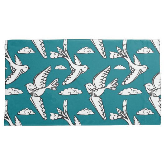 Vliegvogels en wolken kussenblokken hoesjes kussensloop (Voorkant-Rechts)