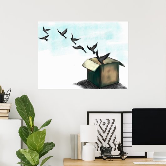 Vliegvogels Poster (Thuiskantoor)