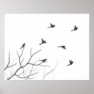 Vliegvogels Silhouette Fine Art Print